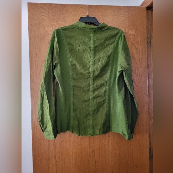 XCVI Wearables Lightweight Snap Button Jacket Green NWT XL - Picture 2 of 5